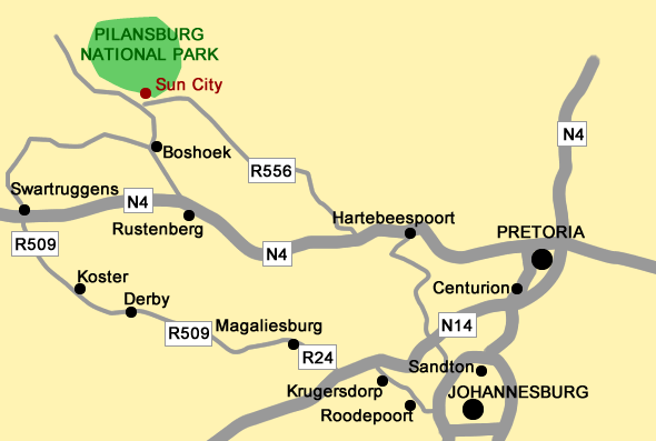 Map to Sun City Resort